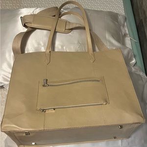 Beis Large Work Tote Bag in Beige